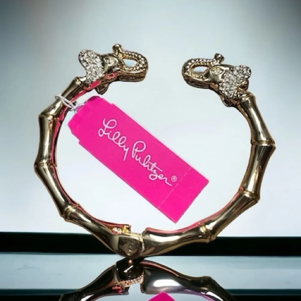NWT Lilly Pulitzer Glam Elephant Cuff Bracelet - Picture 2 of 3